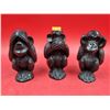 Image 1 : Three Wise Monkeys Resin Statues (See No Evil, Hear No Evil, Speak No Evil)