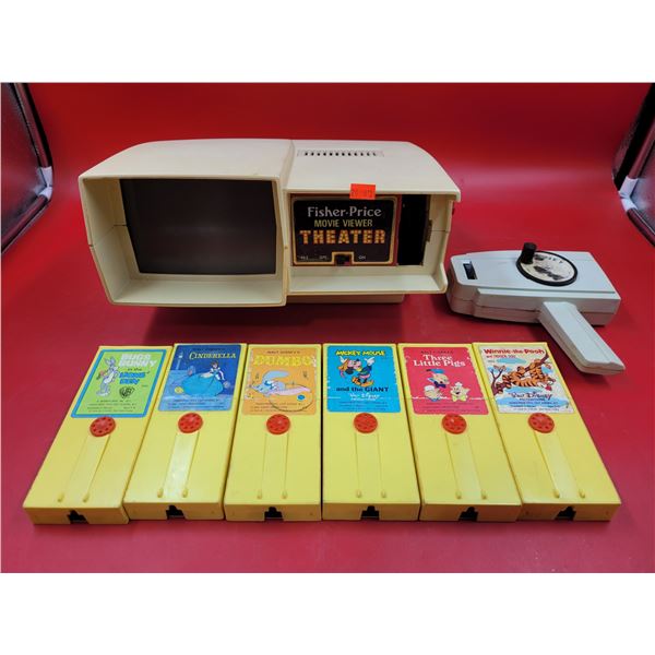 VTG Fisher-Price Movie Viewer Theater & Handheld Movie Viewer w/ Assorted Cartridges