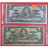 Image 1 : 2 1937 Bank of Canada $1 Paper Bills