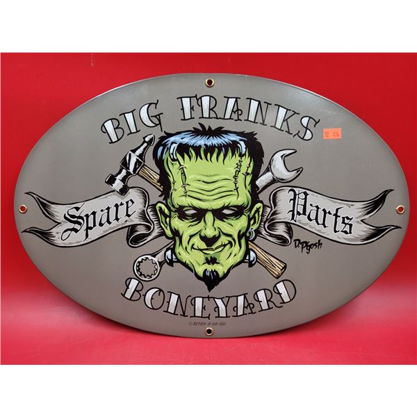 Steel Big Franks Spare Parts Boneyard Sign