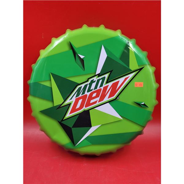 Mountain Dew Bottle Cap Tin Sign