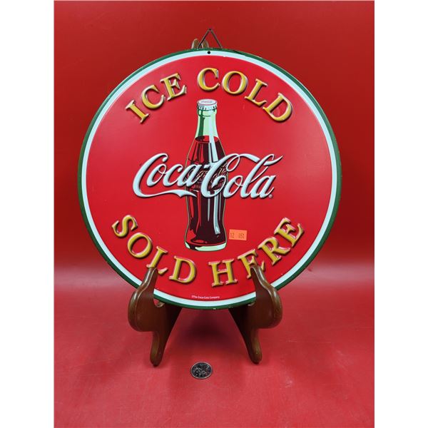 Embossed Tin Ice Cold Coca-Cola Sign