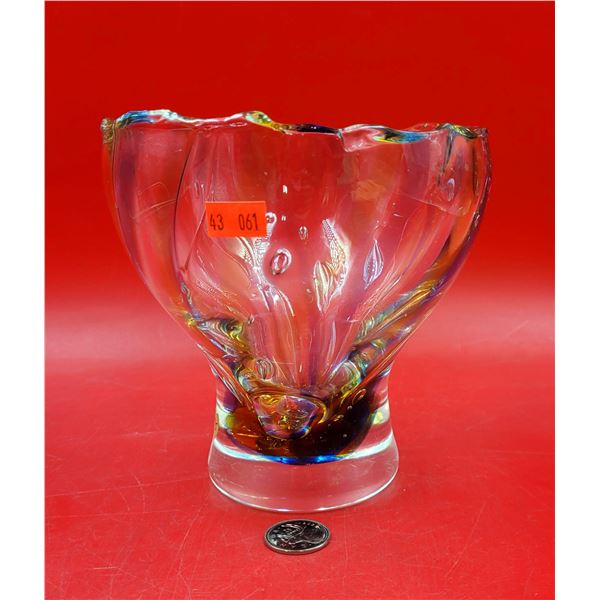 Hand-Blown Art Glass Bowl