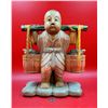 Carved Asian Boy w/ Yoke Sculpture