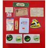 VTG Fishing Lot w/ Pins, Angling License, Spinners, Good Luck Fisherman's Tape, & More