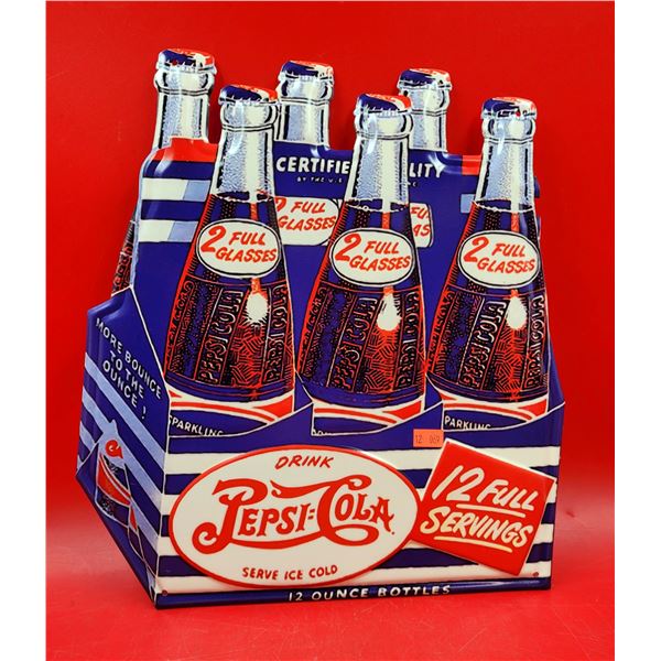 Embossed Tin Pepsi-Cola Sign