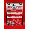 Image 1 : Embossed Tin Shop Rates Sign