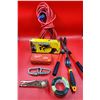 Image 1 : Assorted Tool Lot w/ Grease Monkey Disposable Gloves, Milwaukee Bit Set, Extension Cord, & More