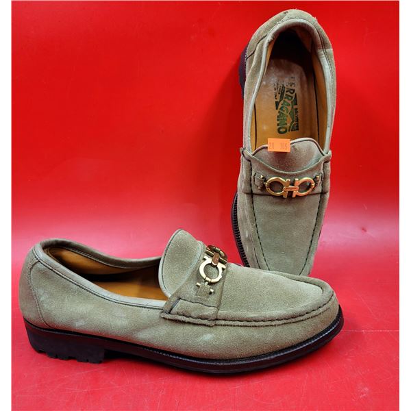Pair of Ferragamo Suede Loafers Made in Italy