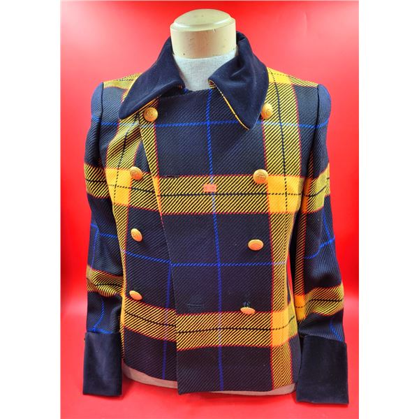 Mondi 100% Wool Double-Breasted Plaid Jacket
