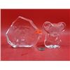 2 Signed Art Glass Paperweights (Lion & Bear)