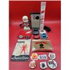 VTG Smalls Lot w/ Assorted Pins, RCA Transistor Radio, Susan Bates Knitting Needles, & More