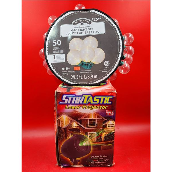 Holiday Time G40 Light Set & Startastic Laser Projector