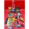Image 1 : VTG Smalls Lot w/ Oil Lamp, Needle Book, Meat Grinder, & More