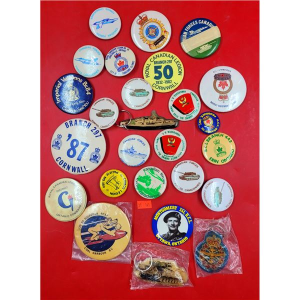 Lot of Assorted Legion & Army Pins/Keychains