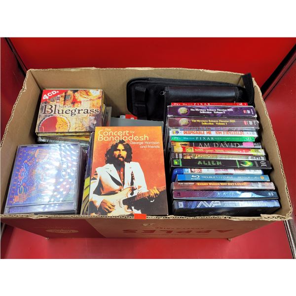 Assorted DVD & CD Lot w/ George Harrison, Despicable Me, Alien, & More