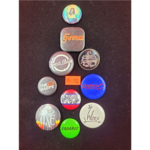 Lot of Assorted VTG Rock Band Pins/Badges