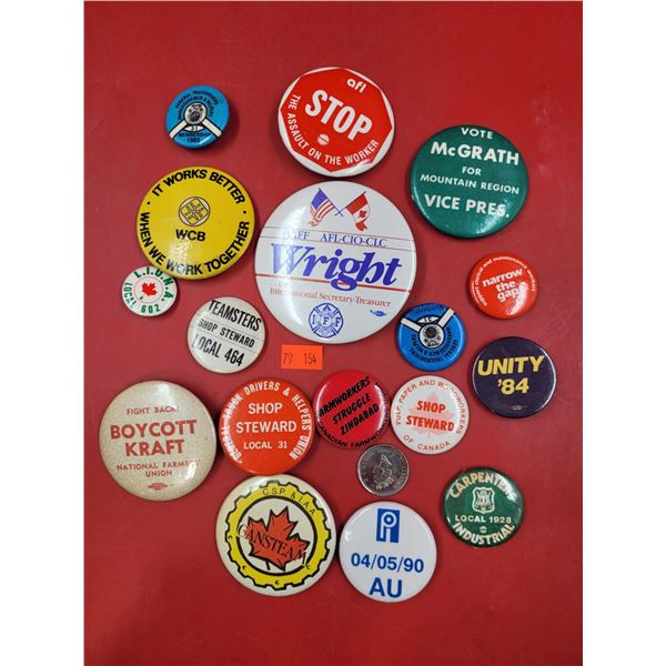 Lot of Assorted VTG Union Pins