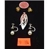 Image 1 : Sterling Brooch & 2 Pairs of Earrings (1 Sterling)