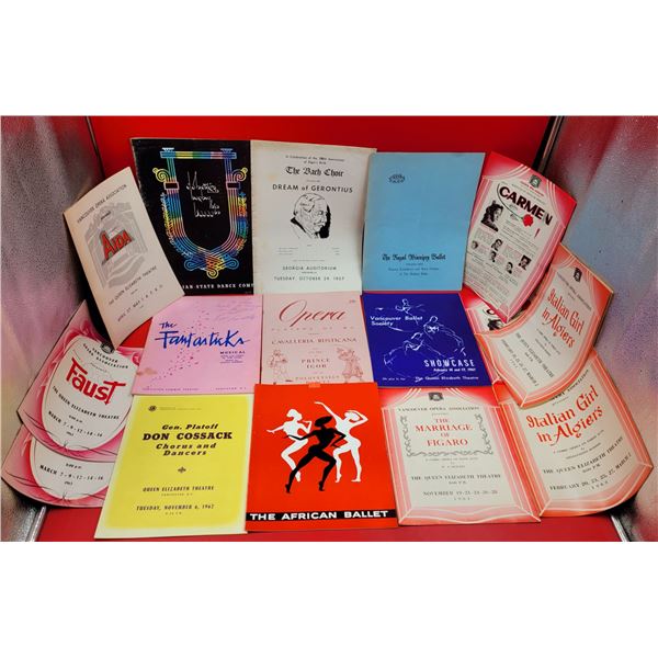 Lot of VTG 1950s-60s Vancouver Theatre Programs