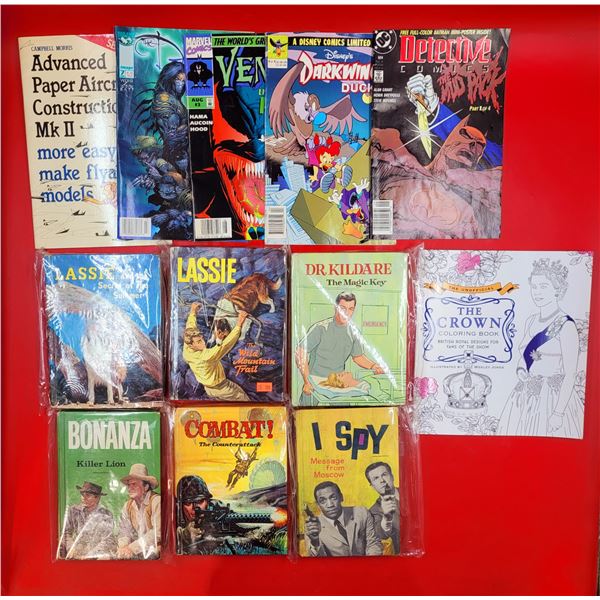 Paper Aircraft Book, Assorted Comics, VTG Books, & The Crown Coloring Book