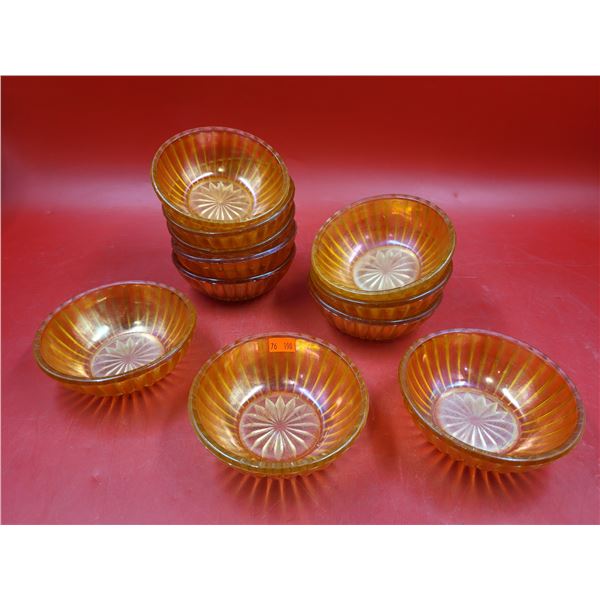Lot of Small Marigold Carnival Glass Bowls
