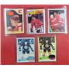 5 Hockey Cards w/ Oates, Larmer, Bourque, & More