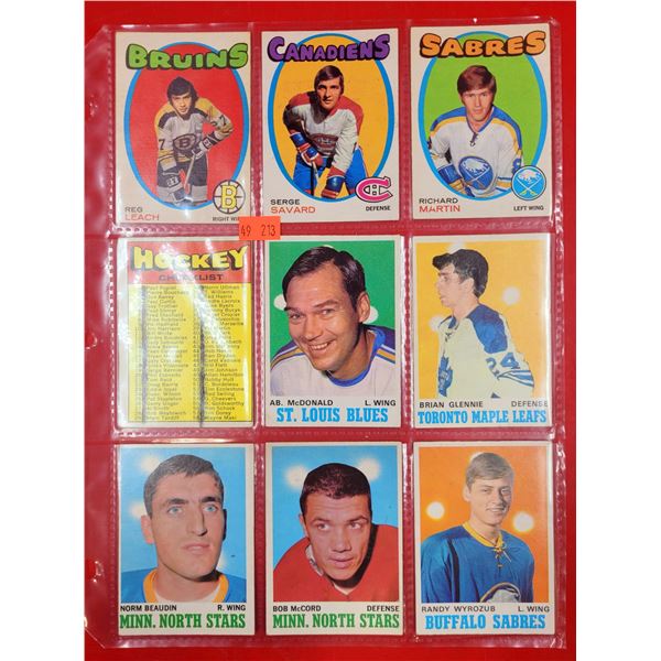 Sheet of Assorted VTG Hockey Cards w/ Martin, McDonald, Savard, & More