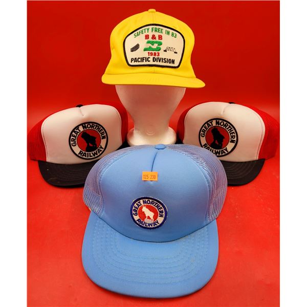 4 Great Northern Railway & Workplace Safety Trucker Hats