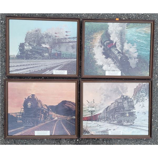 4 Saga of The Iron Horse Steam Locomotive Prints by J.B. Deneen