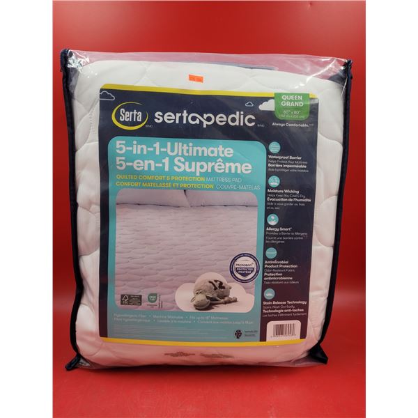 Sertapedic 5-In-1 Ultimate Quilted Comfort & Protection Mattress Pad