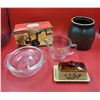 Image 1 : Home & Kitchen Lot w/ Stoneware Butter Dish, Apple Machine, Pampered Chef Measuring Cup, & More