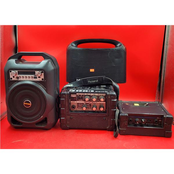 Electronics Lot w/ Micro Cube Portable Guitar Amplifier, Earise Portable PA System, & More