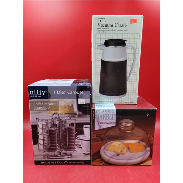 T-Disc Carousel, Vacuum Carafe, & Marble Cheese Server