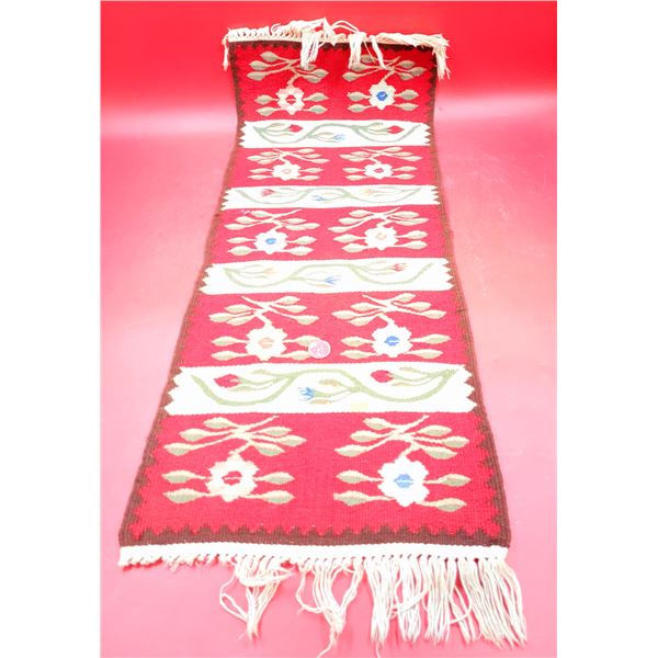 Small Hand-Knotted Floral Rug/Runner