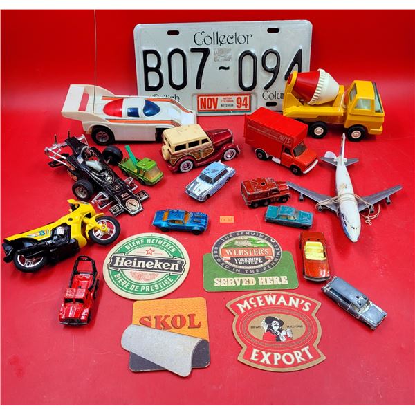 1994 Collector's License Plate, Mostly Diecast Vehicles, & Advertising Coasters