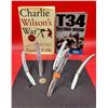 Image 1 : Lot of Assorted Pocket Knives & 2 War/Armor Books