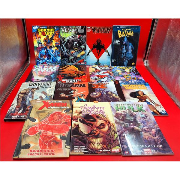 Lot of Marvel & DC Graphic Novels w/ Batman, Wolverine, Venom, Hulk, & More
