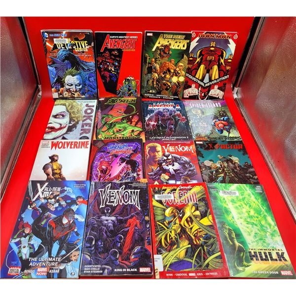 Lot of Marvel & DC Graphic Novels w/ Joker, Avengers, Venom, & More