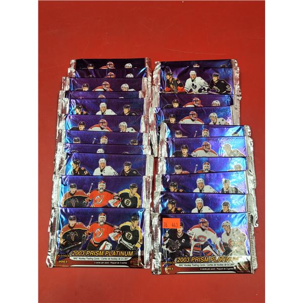 Lot of Sealed 2003 Prism Platinum NHL Hockey Trading Cards