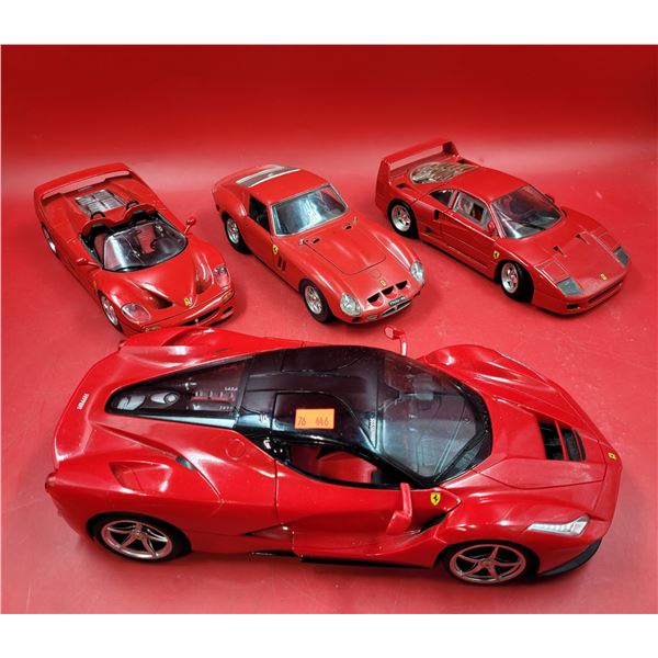 3 Diecast Ferraris & 1 Plastic Ferrari