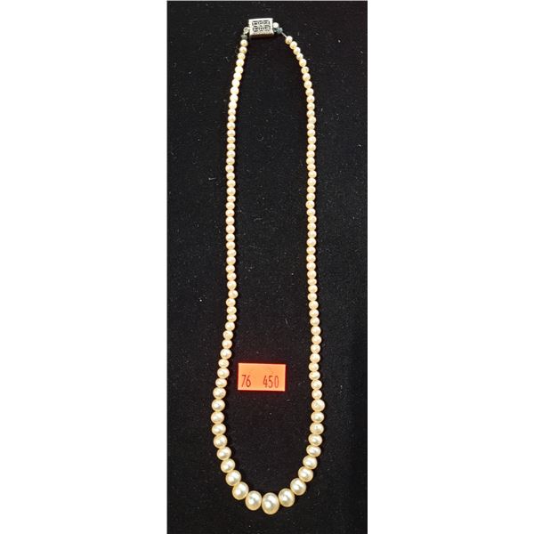 Pearl Necklace w/ Sterling Clasp