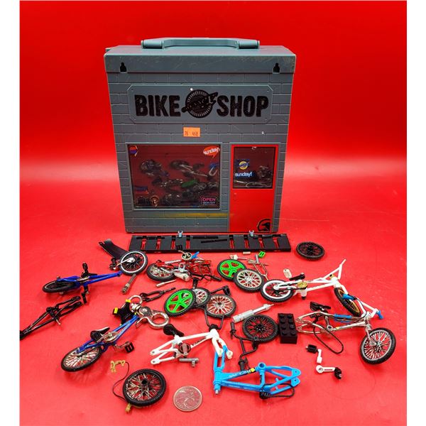 Assorted Diecast Bicycle Frames & Bike Shop Storage Case