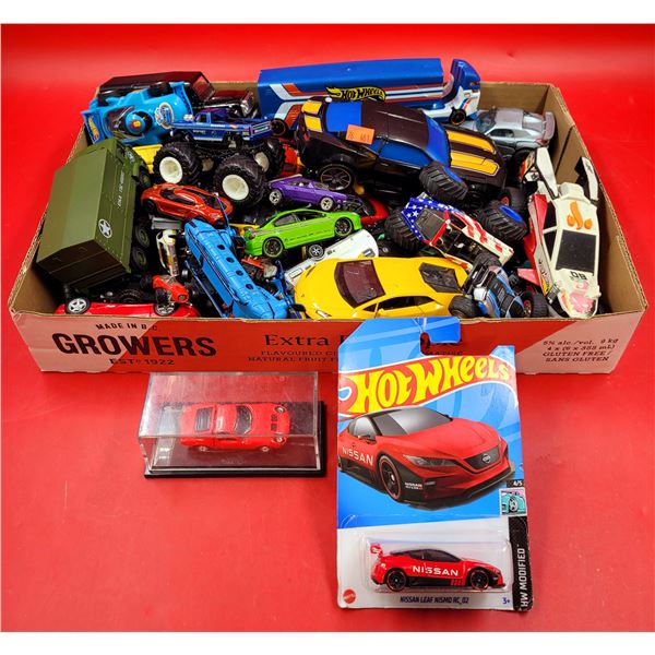 Box of Mostly Diecast Vehicles w/ Hot Wheels