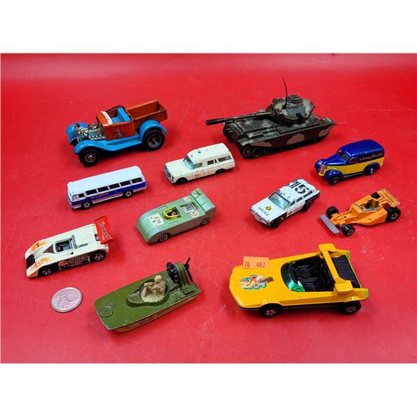 Lot of Assorted Diecast Vehicles w/ Tonka Truck, Swamp Rat, Tank, & More