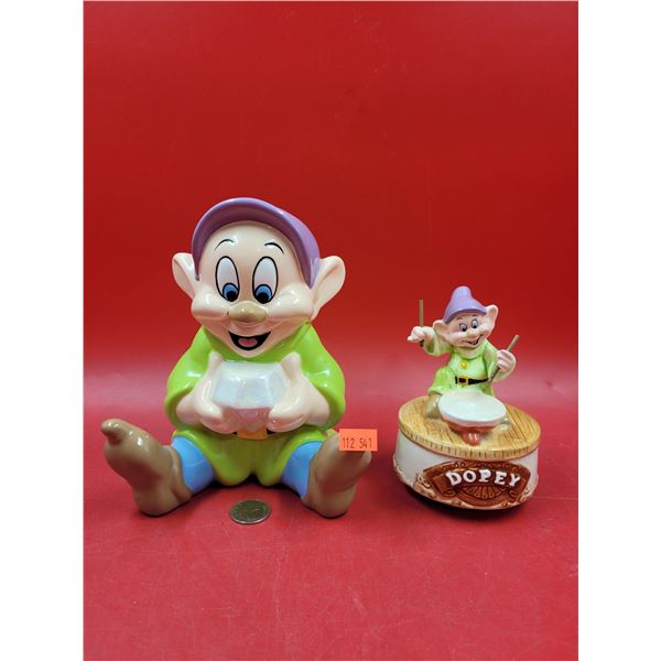 Ceramic Dopey Coin Bank & Music Box