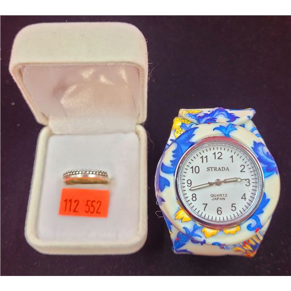 Strada Slap Bracelet Watch & Sterling Ring
