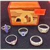 Image 1 : 5 Sterling Rings w/ Stone Accents