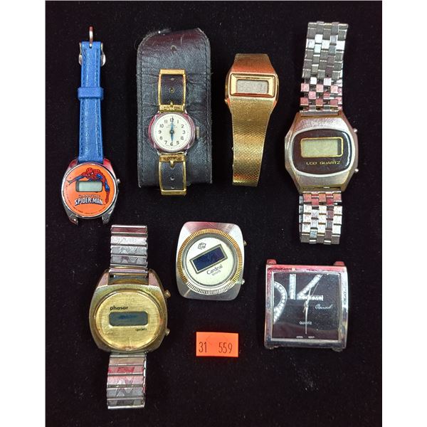 Lot of 7 Watches w/ VTG Eaton's "Solar" Watch