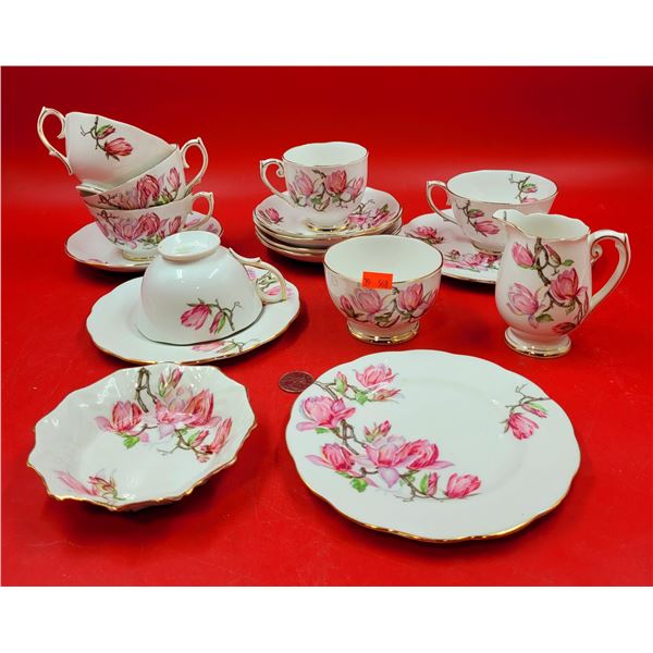 Lot of Assorted Roslyn "Magnolia" Bone China Dishes Made in England